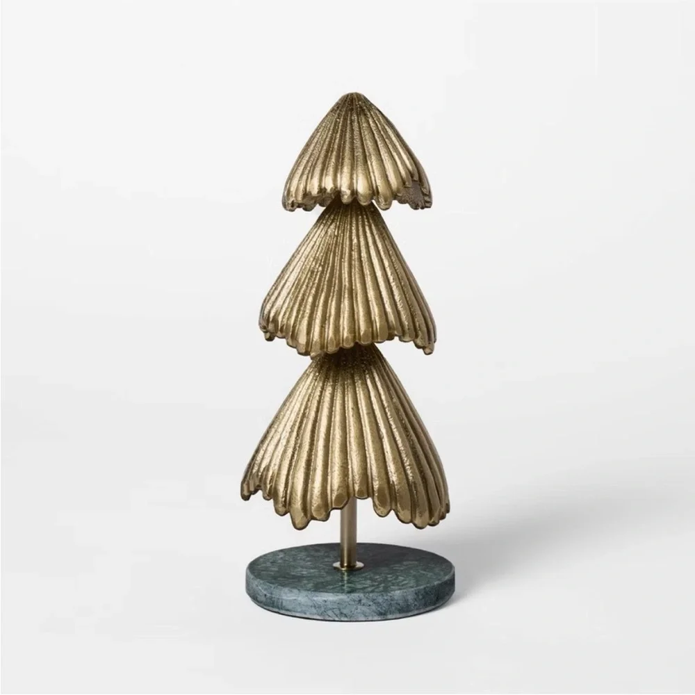 Metal Christmas Trees with Marble Base Gold Lg & Sm - Threshold Studio McGee
